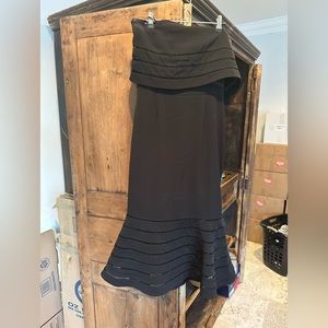 C/ MEO Collective Black midi cocktail dress